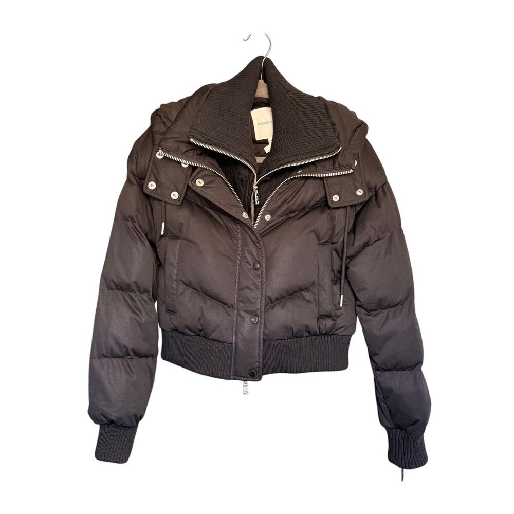 Avec Les Filles Thermalpuff Cropped Puffer Jacket Black Size XS